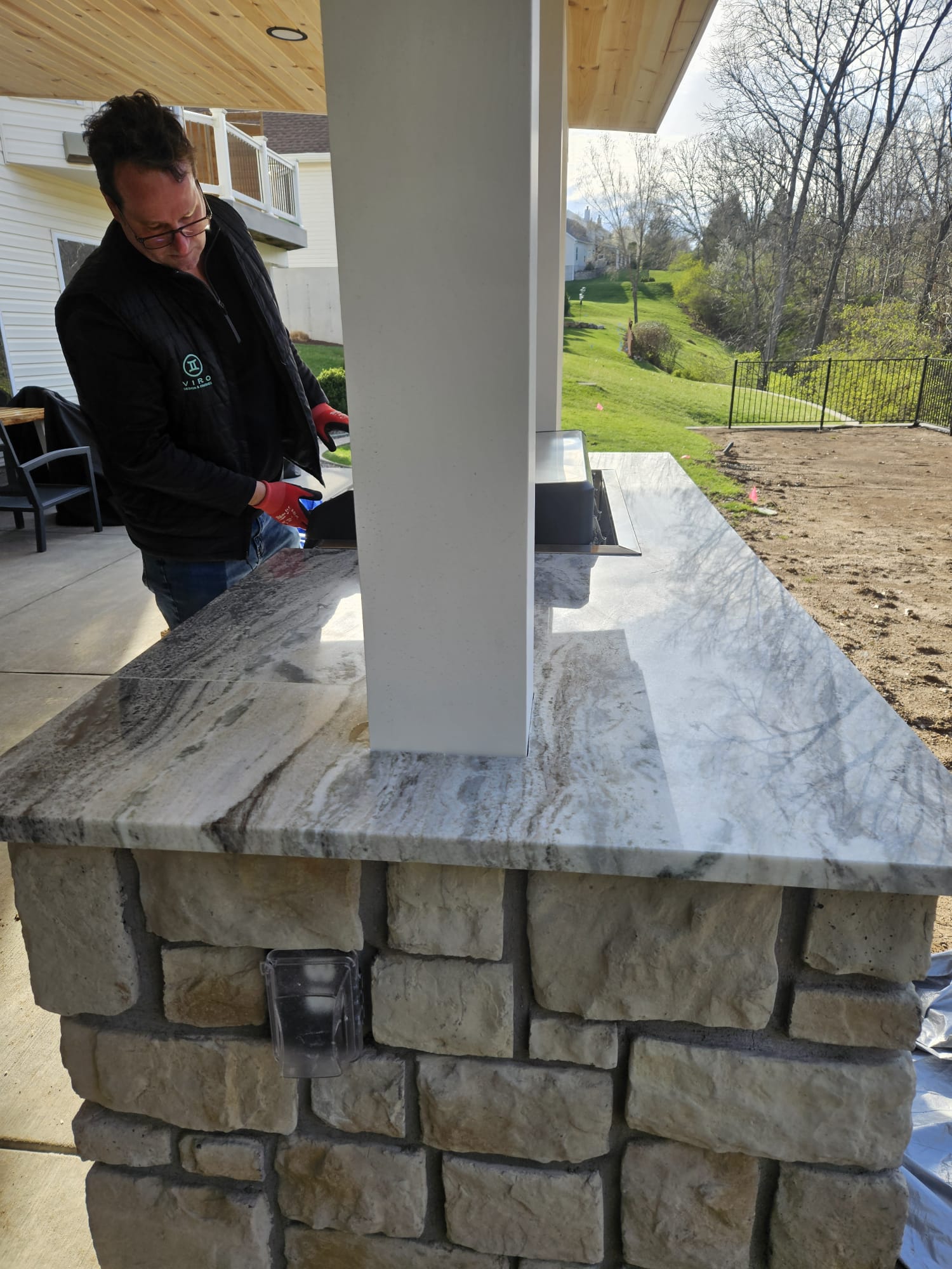 Marble kitchen counter
